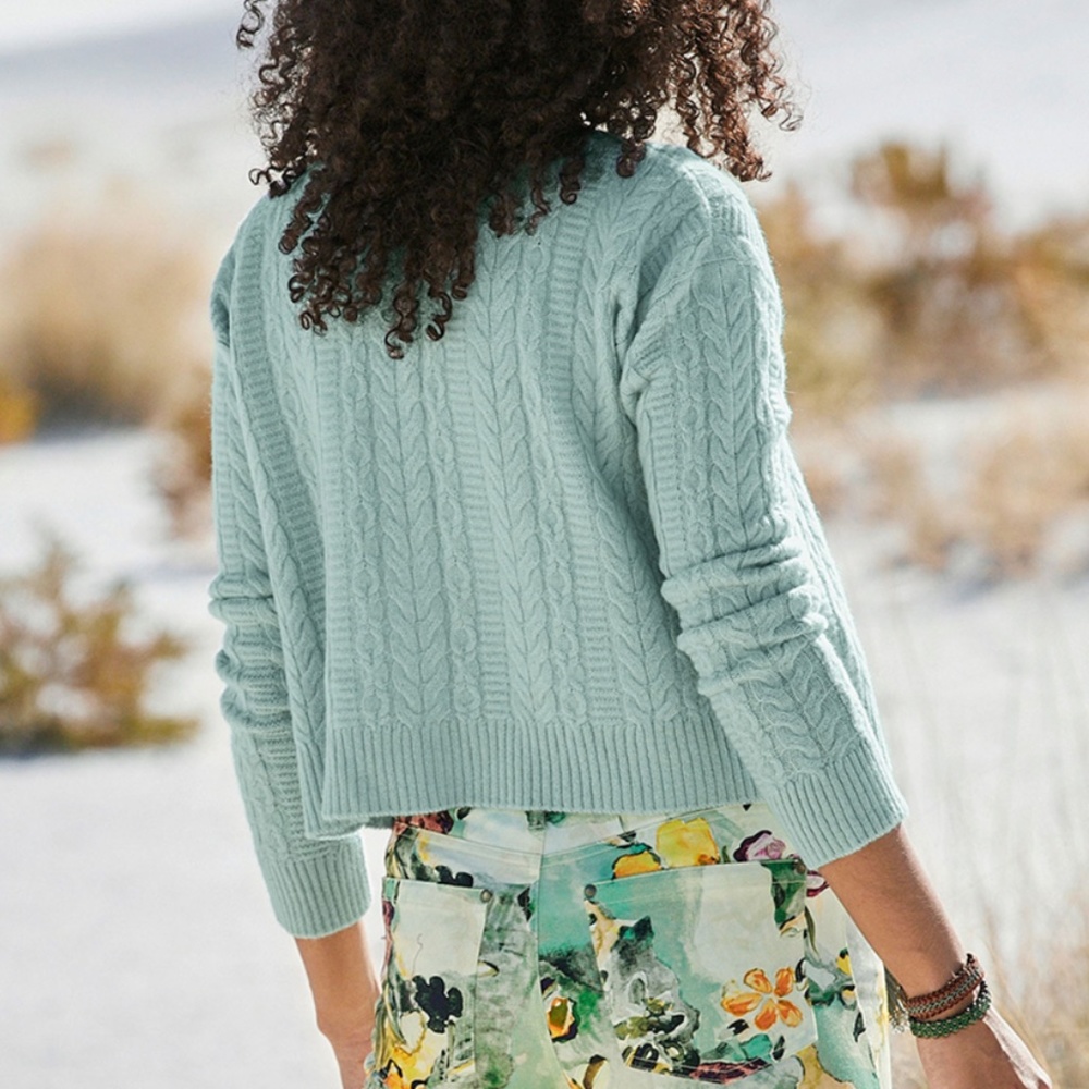 Peruvian Connection Cropped Cableknit Sweater - image 6